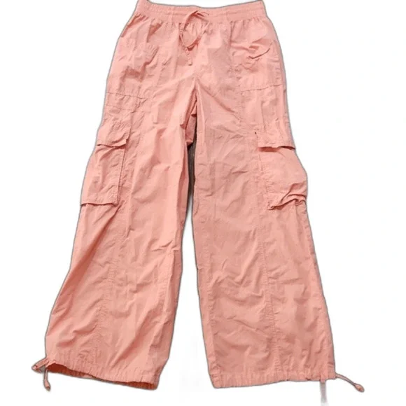 Aerie High Waisted Go-For-It Baggy Cargo Pant, Spicy Coral, Size S - Picture 3 of 10